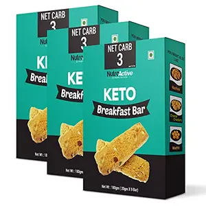 Keto Breakfast Bar Zero Sugar Gluten Free 160g (Pack of 3)