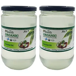 Farm Naturelle- Coconut Oil | Organic Virgin Cold Pressed Oil | Coconut Oil for Hair and Skin & Daily Cooking 600ml x 4 Pack