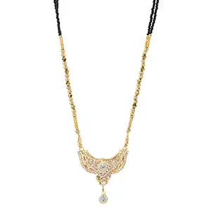 Gold Plated Diamond Pendant Mangalsutra Necklace for Women