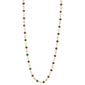 Handmade Green and Red Pearl Necklace for Women