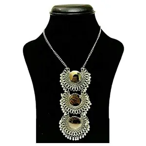 Designer Oxidized Silver Afgani Necklace for Women and Girls