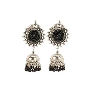 Stylish Antique Finish Silver Plated Elegant Jhumki Earrings for Women and Girls