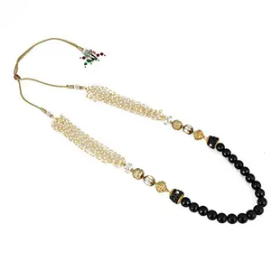 Designer Handmade Tulsi Mala Black Stone Beads Necklace for Women and Girls