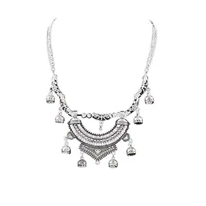 Afghani Designer Turkish Style Vintage Oxidised German Silver Necklace for Women