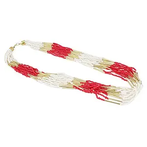 Designer Red Beads Necklace for Girls