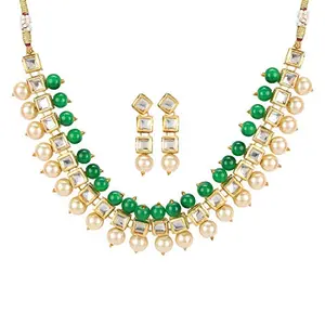 Designer Gold Plated Kundan Necklace Set for Women