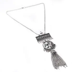 Afghani Designer Turkish Style Vintage Oxidised Silver Necklace for Girls
