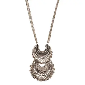 Andaaz Stylish Turkish Afgani Style Oxodized Silver Necklace for Women