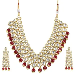 Gold Plated Kundan Necklace Set for Women