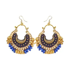 Stylish Navratri/Durga Puja Collection Beads Oxidized Golden Earrings for Women and Girls