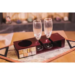 Champagne Tray Small With Glasses