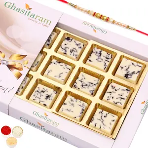 Ghastitaram Gifts - Choco Vermicilli Chocolate Box (12 pcs) With Pearl Rakhi