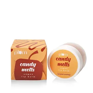 Plum Candy Melts Caramel Cravings Vegan Lip Balm | HeCracked | For Chapped Lips to Lighten| With UV Protection | 100% Cruelty-Free