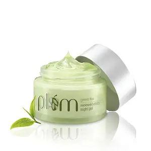 Plum Green Tea Renewed Clarity Night Gel | Normal Oily Acne-Prone Combination Skin | Night Cream For Women | Overnight Repair | 100% Vegan | | 50ml