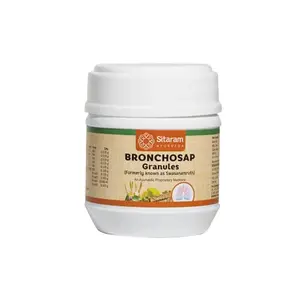Sitaram Ayurveda Bronchosap Granules 100 Grm (Pack of 2) Common and Herbo-mineral remedy for breathing disorders. Clears  tract congestion and improves  functions.