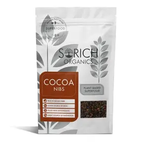 Sorich Organics Roasted Cocoa Nibs 100g | Cocoa Nibs Unsweetened | Cocoa Nibs for Eating Baking Cooking | Cocoa Nibs Organic for Choco Chips Cakes Cookies Brownies | Vegan | Free