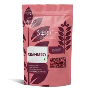 Sorich Organics Premium Californian Whole Dried Cran400gm | Organic Cranberry Dry Fruit | CranDried 400g | Antioxidant Rich | | Healthy & Diet Food