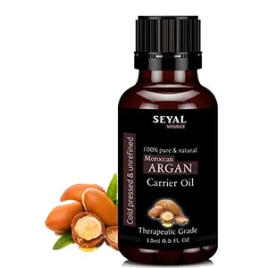 Seyal Moroccan Argan Oil 100% Pure & Natural Therapeutic Grade Organic Pressed For Hair Skin & Face - 15ml