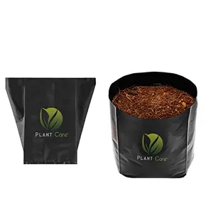 PLANT CARE Nursery Cover Black - 14 X 14 inch (10 Bags) with 2 Seedling Bag & 1 Coco Coin