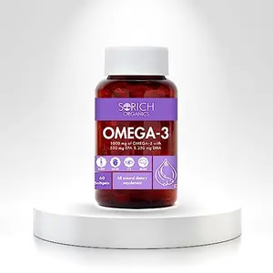 Sorich Organics Omega-3 Fish Oil Fatty Acid 60 Softgels | Omega-3 Caps. for Men Women | Supports in Healthy Joints Health | (Pack of 60 Caps. 550mg EPA; 350mg DHA)
