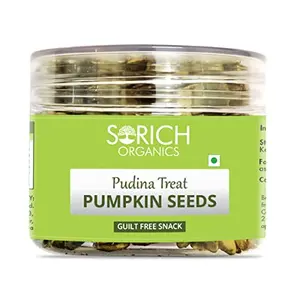 Sorich Organics Pudina Treat Pumpkin Seeds 150gm | Roasted Pumpkin Seeds for Eating | Pumpkin Seeds Roasted | Healthy Snacks | Diet Food | | High Protein Rich Superfood