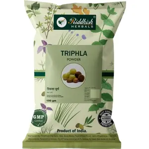 Riddhish HERBALS Organic Triphla Powder for & Colon Support System Support Adaptogen Nutrient Dense Vegan -Free Pack of 7 (each of 100gm)