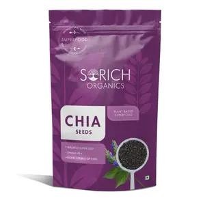 Sorich Organics Raw Chia Seeds 400gm | Chia Seeds for | Protein Seeds for Eating | Unroasted Chia Seeds 400g | Chia Seed 400 gm | Organic Chia Seeds for Hair Growth | Healthy Snacks