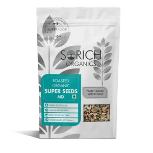 Sorich Organics Roasted Super Seeds Mix 400gm | Seeds Mix for Eating | Mixed Seeds for Management Hair Growth | High Protein Healthy Snacks | Diet Food | Vegan | Free