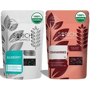 Sorich Organic Californian Whole Dried 150 Gm & Cranberry 400 Gm Combo For Eating - 550 Gm - Daily Dose of High Protein Snacks | Rich in Antioxidant | Dried | Dry fruit | Dried Cran& Mix | Low Snack