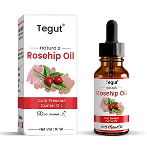Tegut Rosehip Seed Oil - Pressed Pure & Undiluted Carrier Oil for Skin Lightening Stretch Marks Acne Scars Wrinkles Aeging (10 ML)