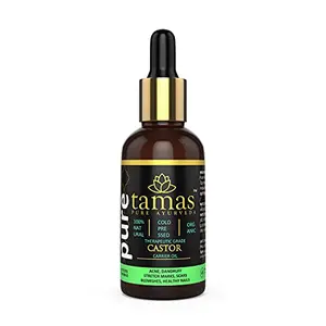 Tamas Ayurveda Castor (Ricinus Communis) -Pressed Oil (India) (30ml): Therapeutic Grade 100% Natural Pressed and Certified Organic
