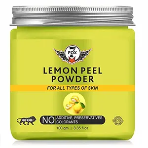 7 Fox Lemon Peel Powder (Citrus Limon) 100gm - For Face Skin and Hair - Natural Hydration - Tan Removal - Skin Lightening