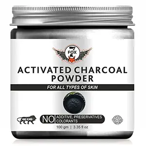 7 Fox Activated /Carbon Powder with Property - Face Pack Body Skin Care Removes Dead Skin Multiuse 100gm