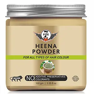 7 Fox Powder Organic For Hair Powder For Natural Hair Colorant Black/Brown Hair & Beard Dye/Color - Black (100 Gm)