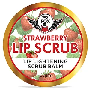 7 Fox Strawberry Lip Scrub Balm Lightening and Brightening Dark Lips for Men and Women Dry Lip 15 g