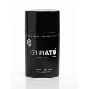 Kerrato Hair Fibres For Thinning Hair (Jet Black) Natural 11.5g - Conceals Hair In 10 Seconds - Natural Hair Thickener & Fibers For Thin Hair For Unisex