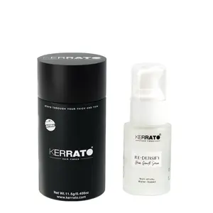 Kerrato Hair Fibres 11.5gm (NATURAL BLACK) and Kerrato Re-Densify Hair Growth Serum (30ml) | Hair Combo