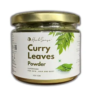 Herbsense Curry Leaves Powder - For Skin Hair & Body | 100% Pure & Natural | Glass Jar 100 GM