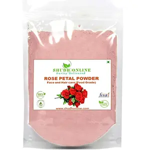 Shudh Online Organic Rose Petal Powder for Face Pack Fancy Cover(100 Grams) Skin Care for Skin whitening Fairness & Glowing Skin Hair Rosegel 