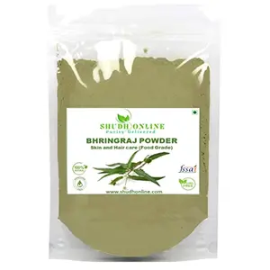 Shudh Online Organic Bhringraj Powder for Hair Growth Skin and Eating (200 Grams) - 100% natural Eclipta alba Bringraj Powder Bhringrajasava Bringaraja