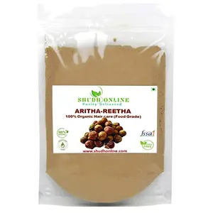 Shudh Online Organic Reetha Powder Kunkudukai powder Aritha Ritha nut (500 Grams) for Hair Growth Hair wash Scalp Skin care