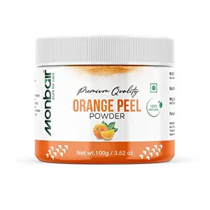 MONBAIR Orange Peel Face pack Powder - 100 grams | 100% Natural No Chemical |For Tan Removal Oil Control Glowing Skin Scars Removal Skin Lightening Collagen Skin cleanse with Vitamin C
