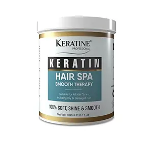 KERATINE PROFESSIONAL PREMIUM KERATIN HAIR SPA SMOOTH THERAPY | 100% Soft Shine & Hair Repair | Infused with Brazilian Nut and Keratin | Protein Hair Spa - Conditioning for Dry Damaged Hair