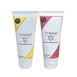 Fix My Curls Protein Styling Duo | Curly And Wavy Hair | Enriched With Jojoba seed oil and Sunflower oil | Hydration and Definition| Frizz Control | 50g each