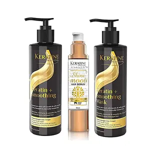 KERATINE PROFESSIONAL Keratin + Smoothing Shampoo and Mask Serum Combo -300 ML Each
