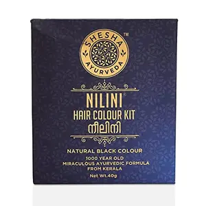 Shesha Naturals Nilini Hair Colour - 100% Ayurvedic ZERO Chemicals Natural Black Colour - 40g