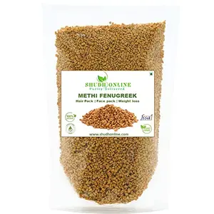 Shudh Online Fresh Natural Fenugreek Seeds (200 Grams) Whole Methi Dana Seeds (Menthulu Mathi Vendayam Fenu Greek seed Mathi Dana)