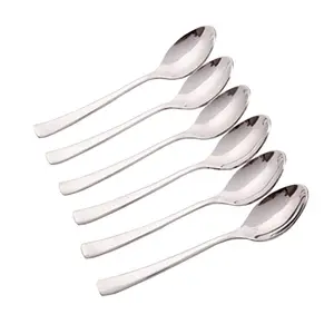 STAMIO Stainless Steel Dinner/Master/Table Spoons Set of 6 Silver