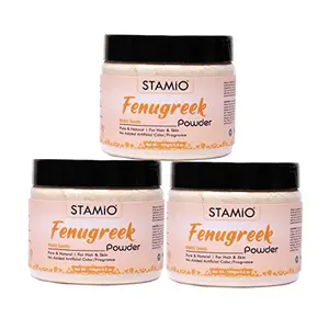 STAMIO Fenugreek Powder for Hair Pack Face Skin Care Mask DIY | Pure Natural Methi Dana/Seeds | Suitable For All Skin Types Men & Women | In Jar - 300 gm (100gm X 3)