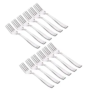 STAMIO Stainless Steel Dinner/Master/Table Fork Set of 12 Silver